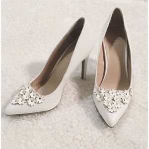 Used with box Lauren Conrad white flower heels